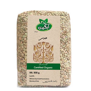عدس ارگانیک آبگینه 900 گرم